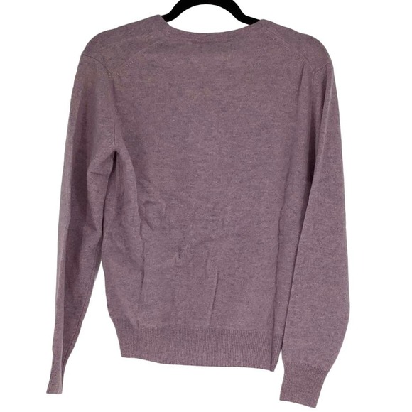 NEW! NAADAM Size Small V Neck Pullover Sweater Purple $385 MSRP J7-13 - Picture 2 of 11